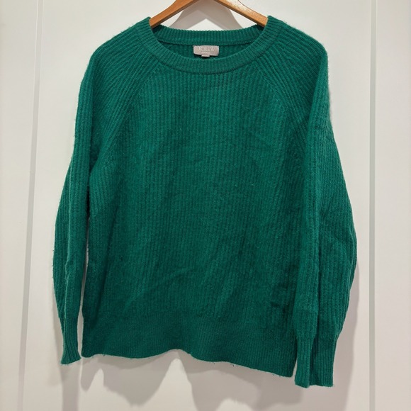 J. Crew Sweaters - J. Crew Green 100% Cashmere Knit Crew Neck Pullover Sweater Women's Size XS